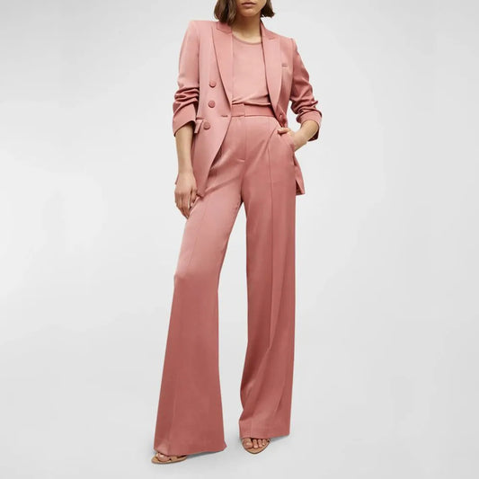 High Quality Women Suit One Button Slim 2 Piece Jacket Pants Blazer Set Elegant Smart Formal Office Banquet Lady Female Clothing