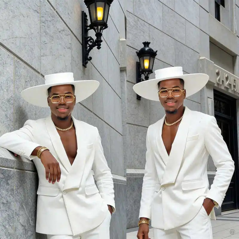 Elegant Wedding Tuxedos 2 Pcs Jacket Pants Groom Suit Single Breasted Shawl Lapel Evening  Party Outfits Customized