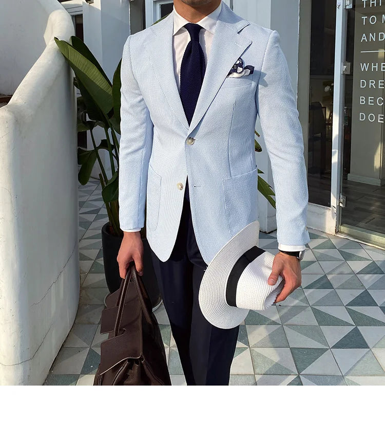 Traje de novio Royal Blazer para hombre, corte entallado, para fiesta, oficina, traje de un solo botón, chaqueta de traje para hombre, esmoquin para hombre 