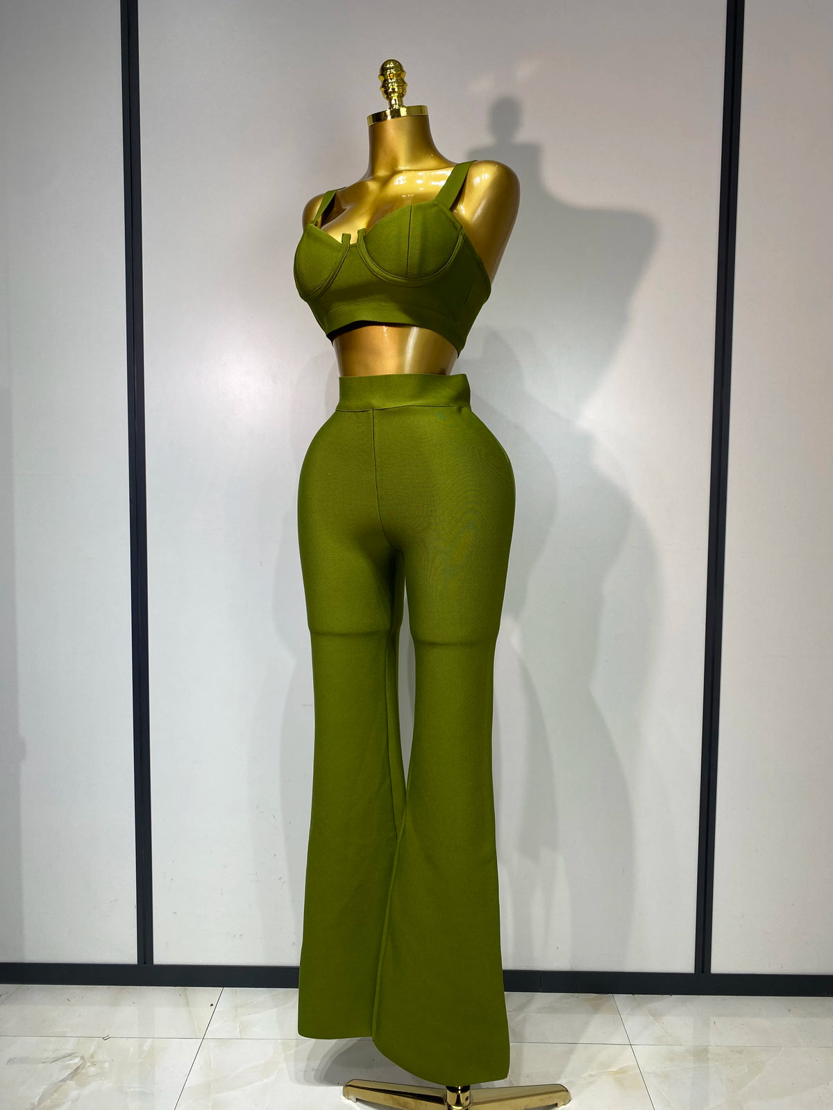 Women Sexy Bandage Crop Top Pant Set Evening Party Club Luxury Birthday High Street Fashion Elegant Luxury Birthday Outfit