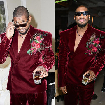 Retro Men Suits Velvet Jacket 2 Pieces Set Tailor-Made Blazer One Button Ball Evening Prom Party Customized Coat Pants