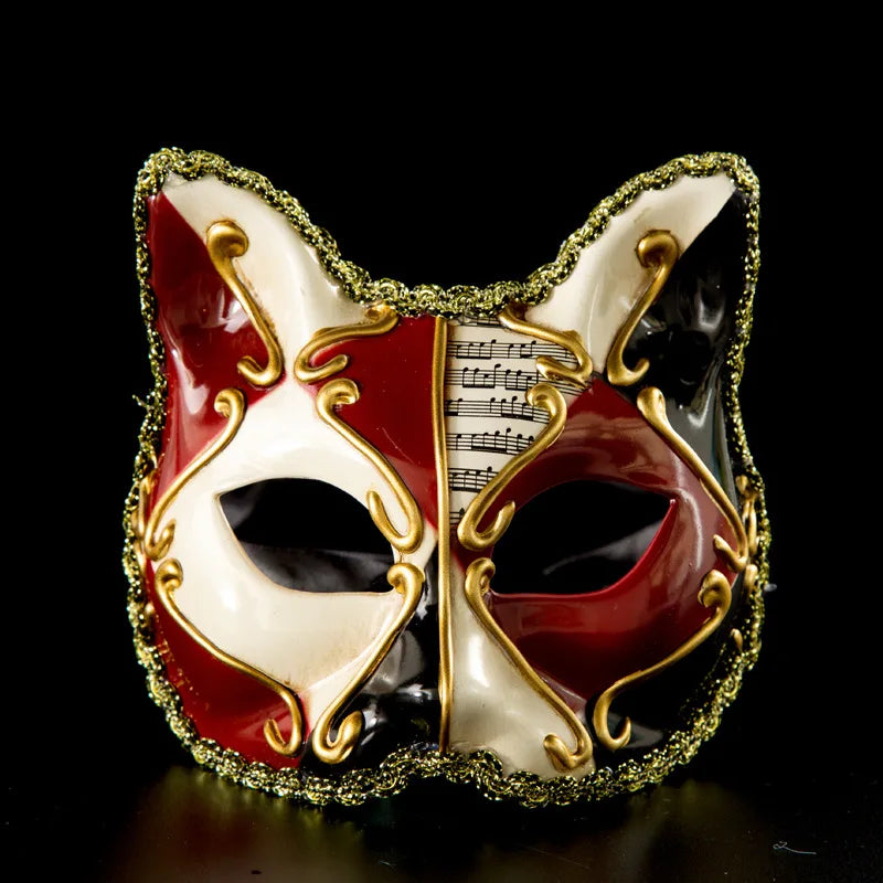 Venetian Ball Upper Half Face Masquerade Mask Halloween Theme Party Cat Cosplay Mask Dance Makeup Props