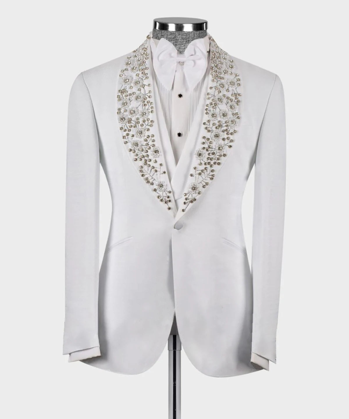 Men Wedding Tuxedos Design Custom Made Appliques Suits Jacket 2 Pieces Groom Wear Pants