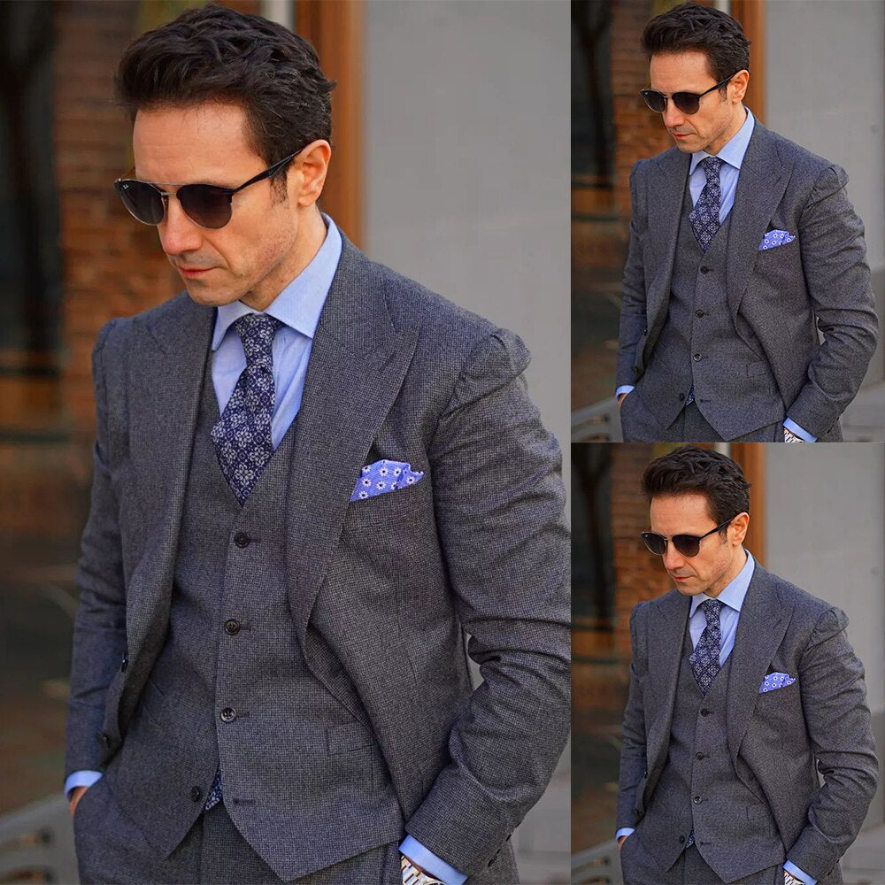Costumes classiques pour hommes avec trois pièces à revers châle, smoking de créateur pour mariage, occasion formelle, veste, gilet et pantalon 