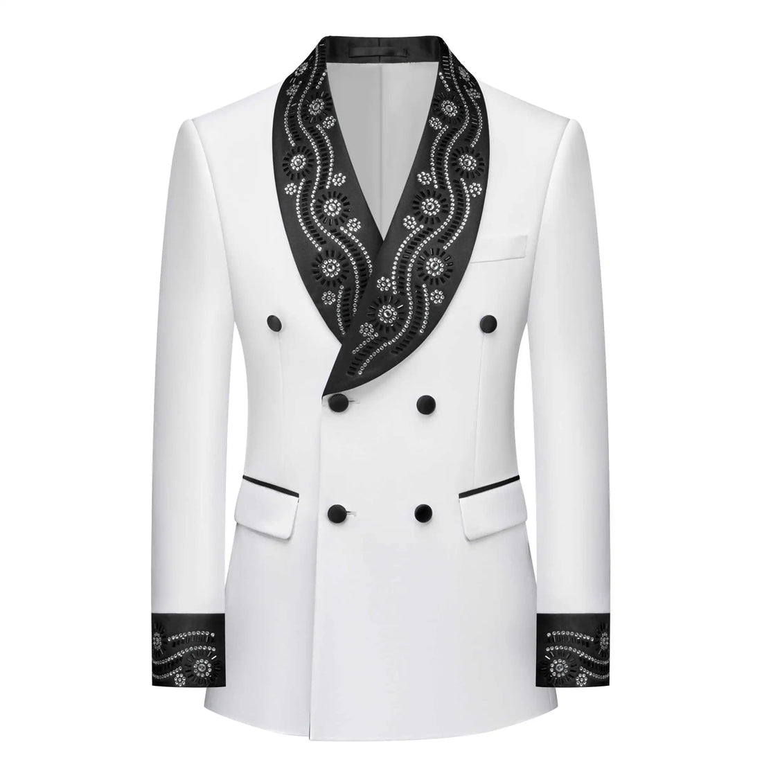 Luxury Men's Suits One Piece Double Breasted Slim Fit Peak Lapel Groom Blazers Wedding Tuxedos Customized Trajes Para Hombre