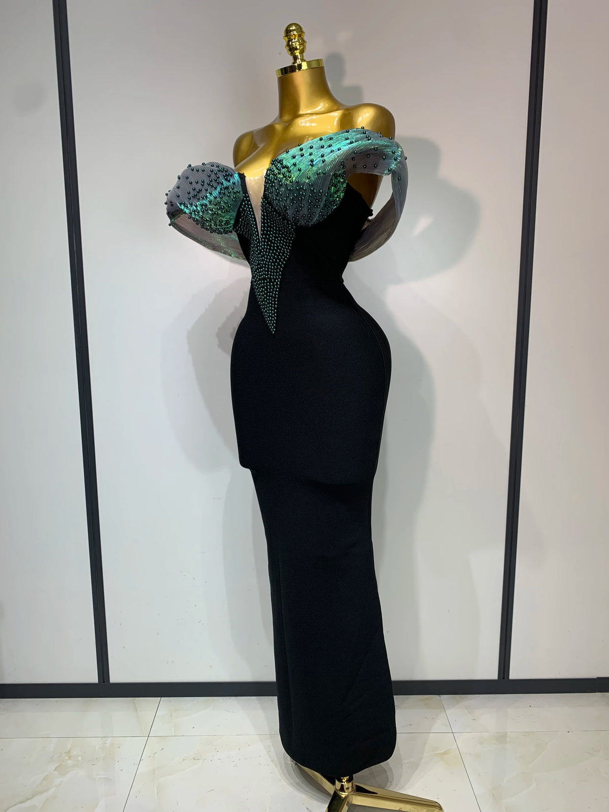 Women Celebrity Sexy Off Shoulder Beading Bodycon Maxi Long Bandage Dress Elegant Evening Club Party Luxury Birthday Outfit