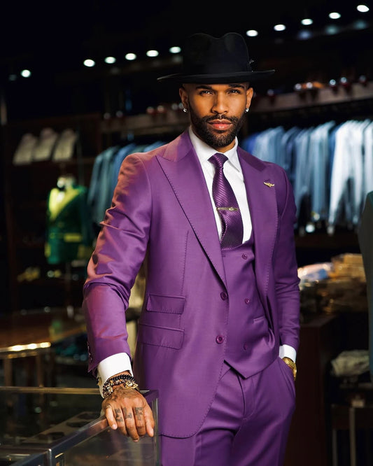 Simple Men Suits Wedding Peaked Lapel Tailor-Made 2 Pieces Set Jacket Two Button Blazer Groom Customized Coat Pants