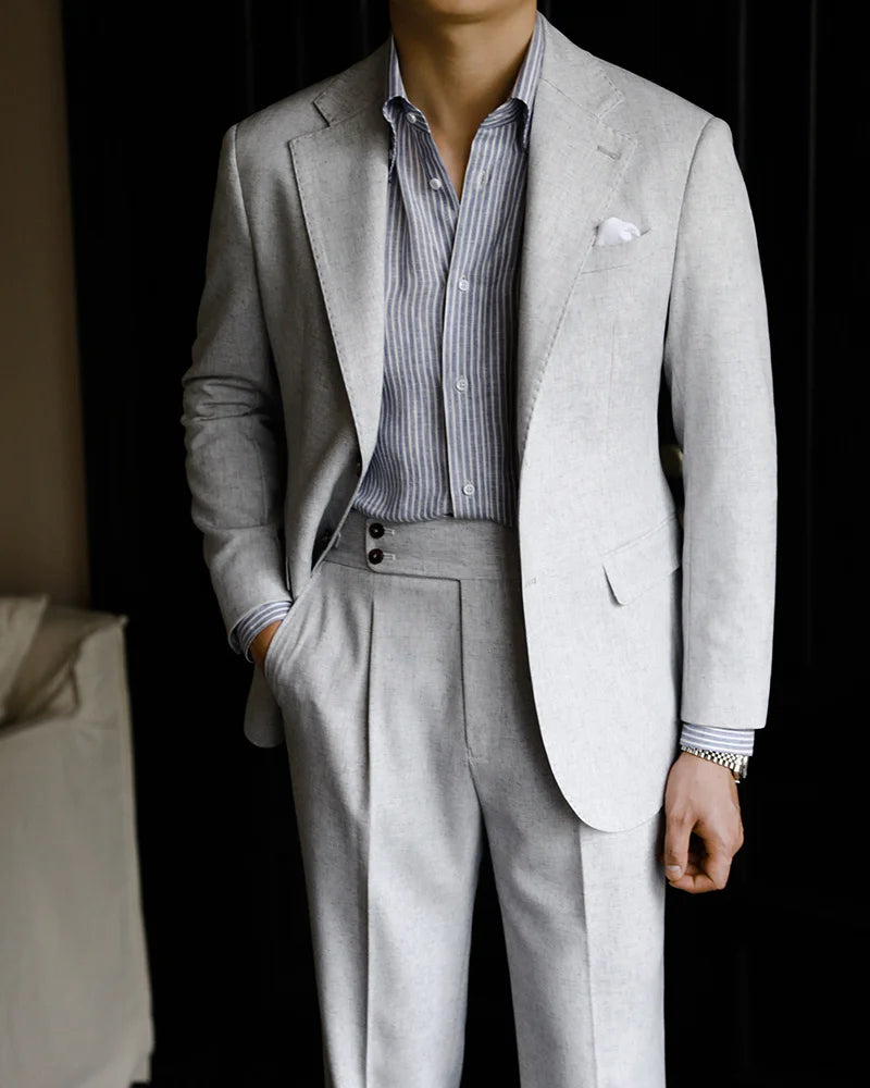 Wedding Suits For Men Solid Color Business Formal Casual Dress Suits 2 Pieces Office Work Party Prom Costume Homme