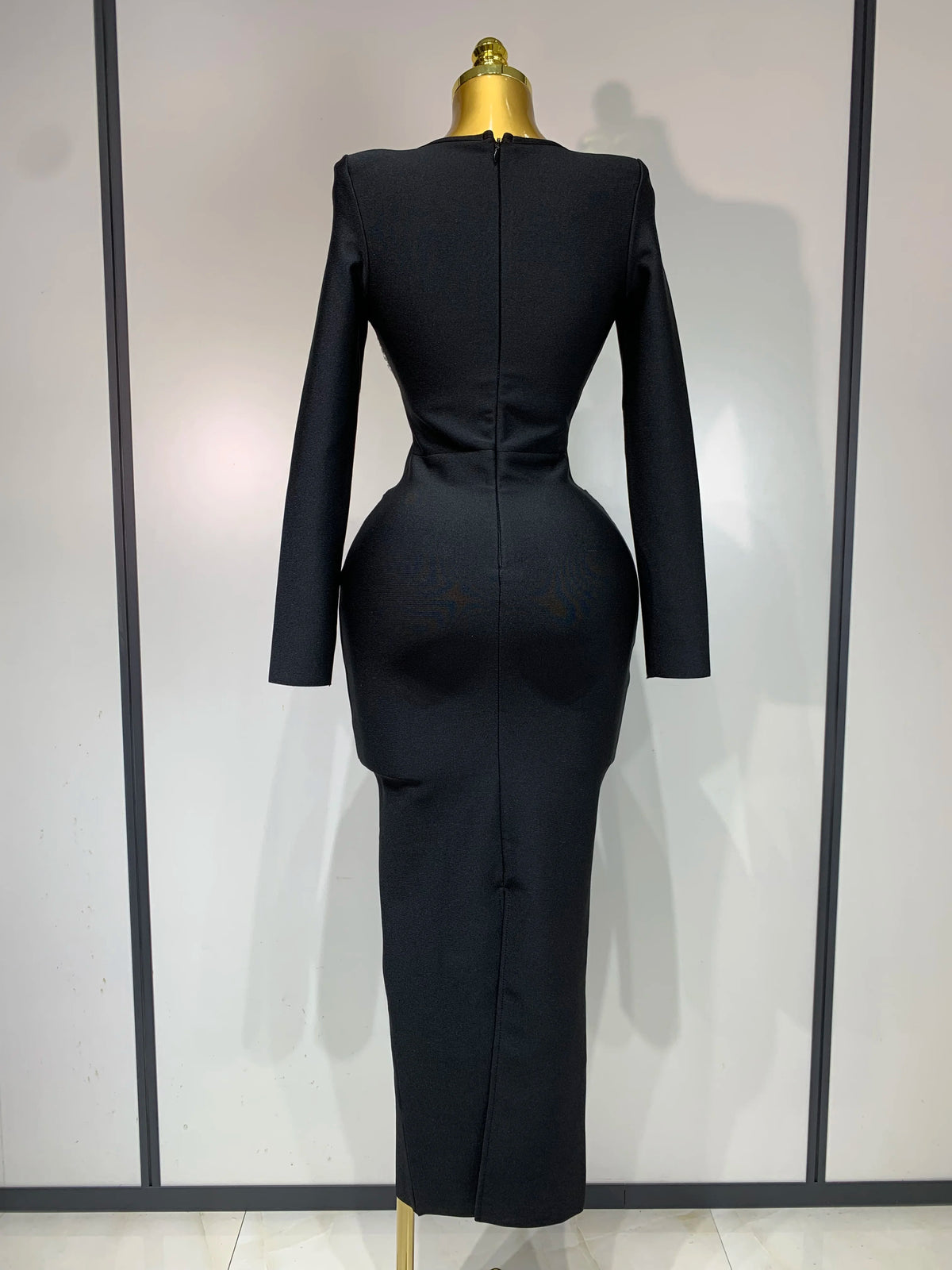 Women Sexy Luxury Sparkly Beading Bandage Dress Long Sleeve Bodycon Celebrity Party Elegant Evening Club Pary Dresses
