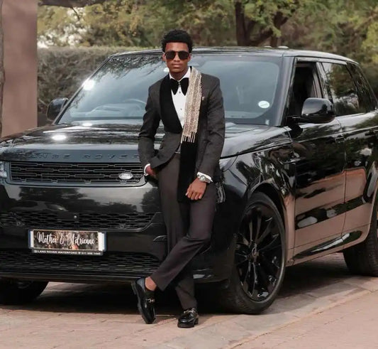 Gentleman Wedding Tuxedos Beaded 2 Pcs Jacket Pants Groom Suit Classic Fit Velvet Shawl Lapel Evening Party Outfits Customized