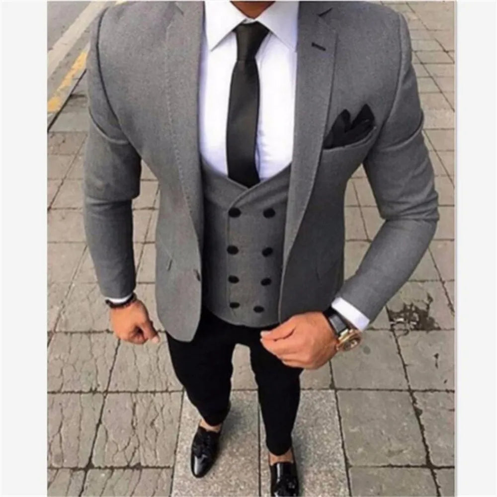 Nuevo traje clásico para hombre Smolking Noivo Terno Slim Fit Easculino trajes de noche para hombre traje de lujo para el hogar Traje Hombre Hombres 