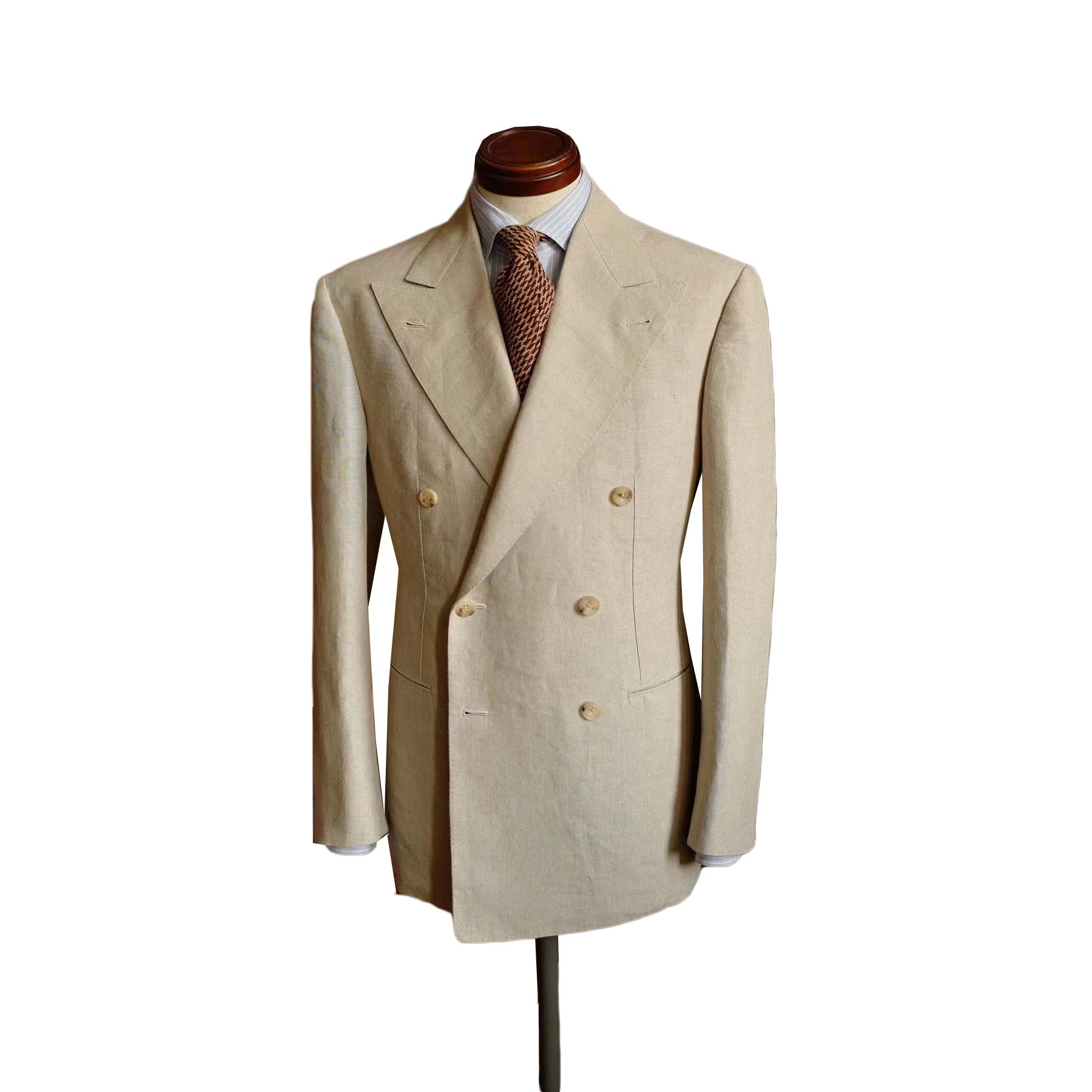 Classic Men's Suits Blazer Solid Color Tuxedos Double Breasted Groom Wear for Wedding Peaked Lapel Coat Customize Only Jacket