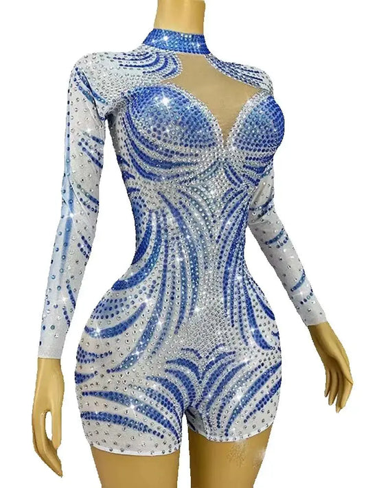 Mono corto elástico sexy con estampado en caliente de alta calidad, ropa de mujer personalizada a la moda. 