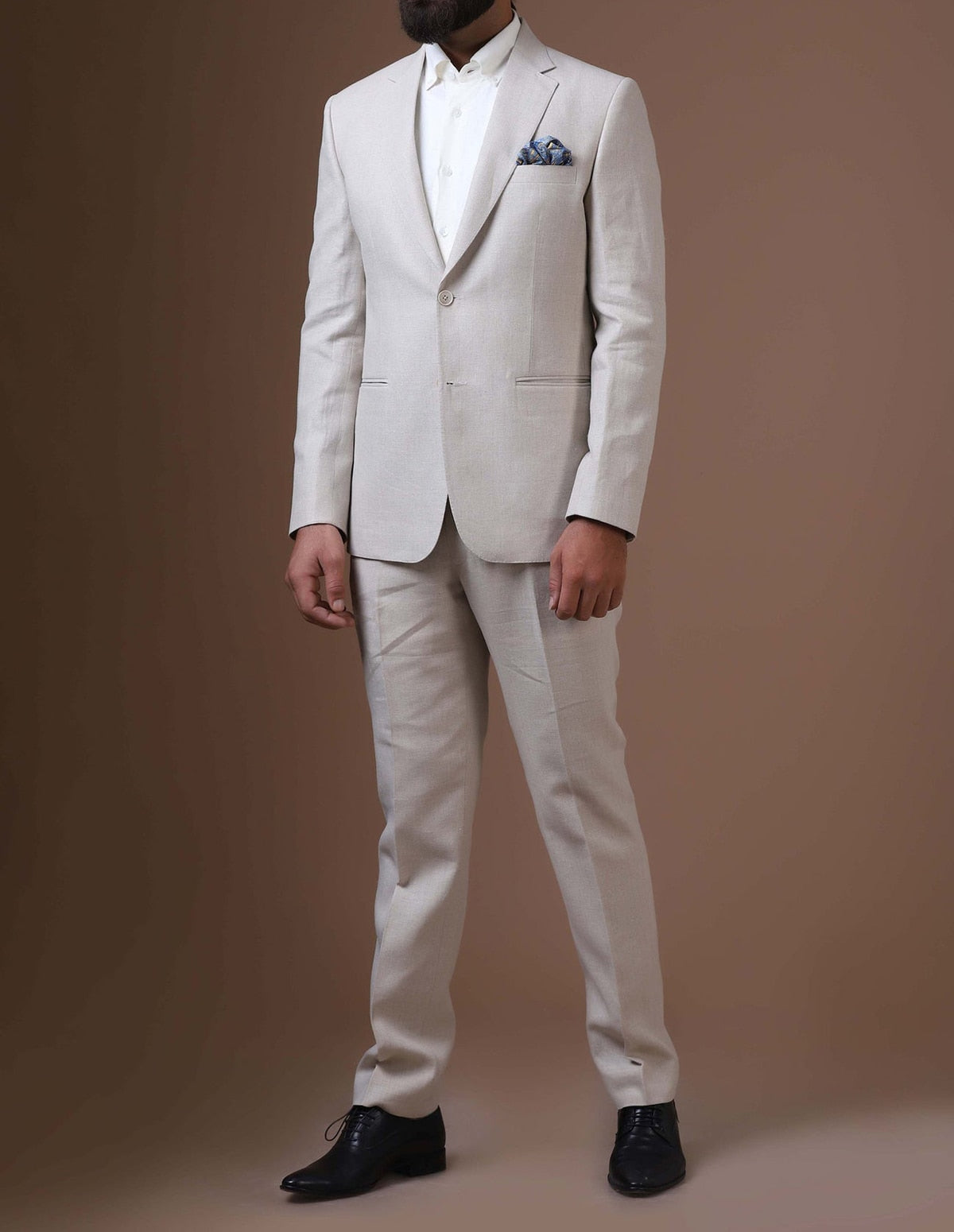 Traje caqui para hombre, 2 piezas, blazer, pantalón, botonadura sencilla, solapa de pico, esmoquin, traje moderno de negocios para novio de boda. 