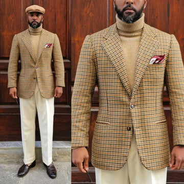 Classic Men's Wedding Suit Blazers Notched Lapel Tuxedos Single Breasted Jacket for Male Groom Wear Only Coat Customized