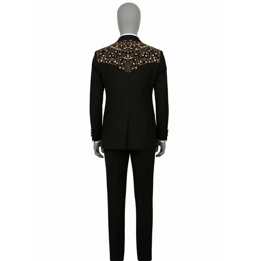 Customized Diamond Metal Embellished Men Suits 3 Pieces Sets Beadeds Party Prom Blazer Ropa Hombre Peaked Lapel Groom Tuxedos