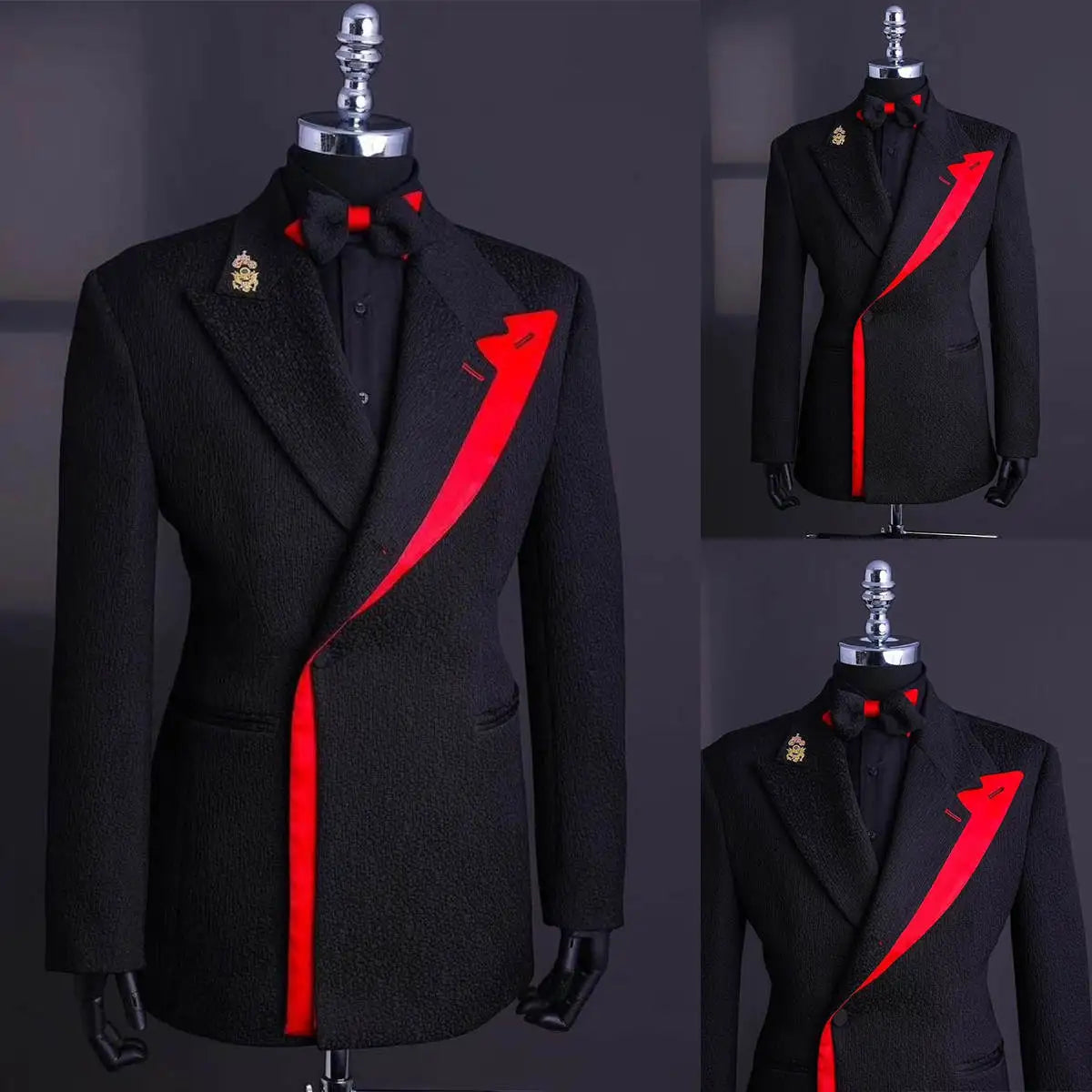 Classic Wedding Tuxedos Handsome Men Suits Peaked Lapel 2 Piece Set Jacket Vest Business Blazers Customized High Quality