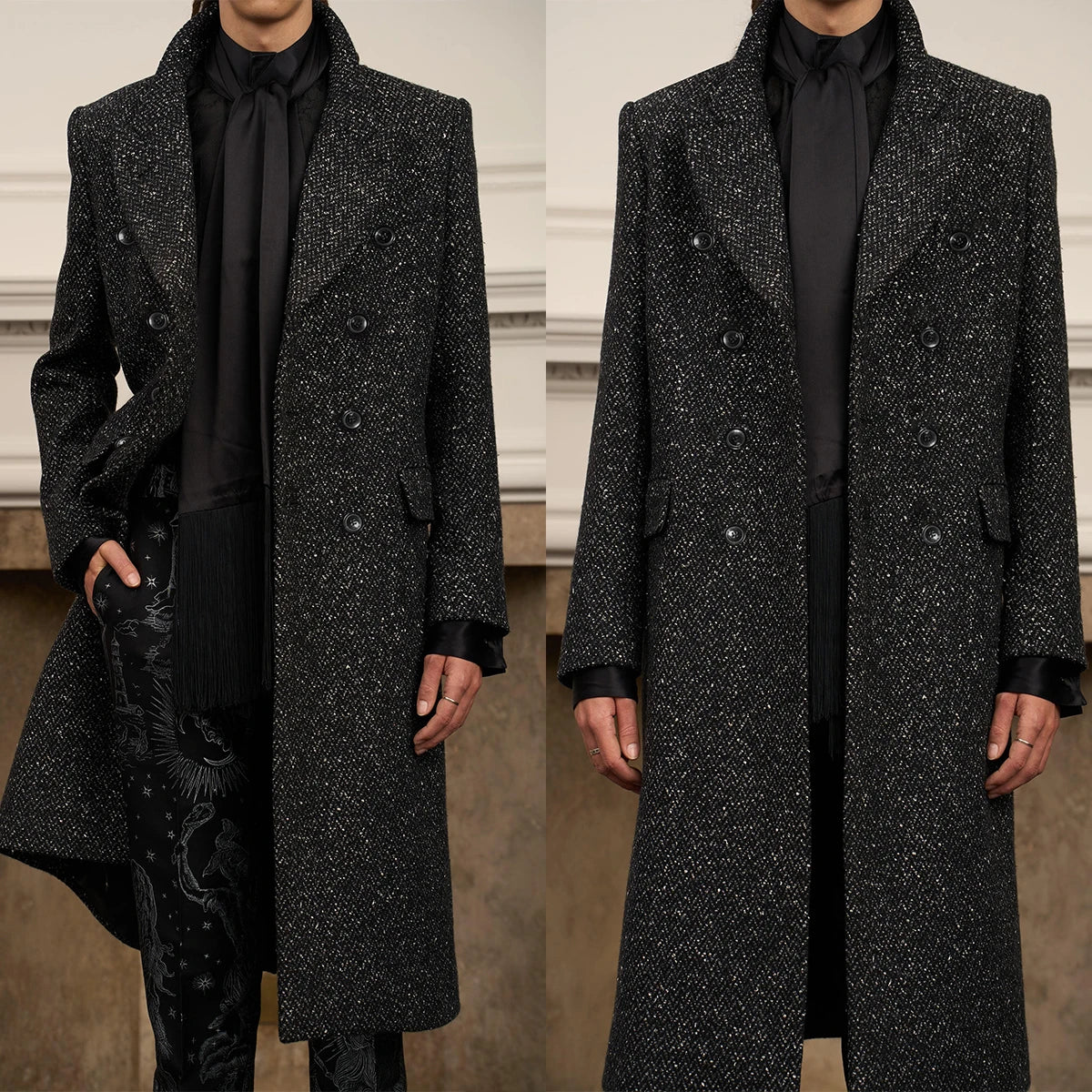 Vintage Men Suits Tailor-Made 2 Pieces Peaked Lapel Jacket Herringbone Blazer One Breasted Groom Customized Coat Pants