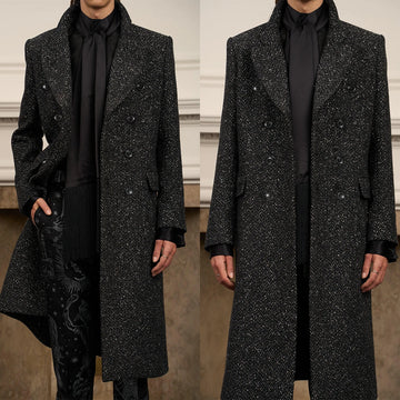 Vintage Men Suits Tailor-Made 2 Pieces Peaked Lapel Jacket Herringbone Blazer One Breasted Groom Customized Coat Pants