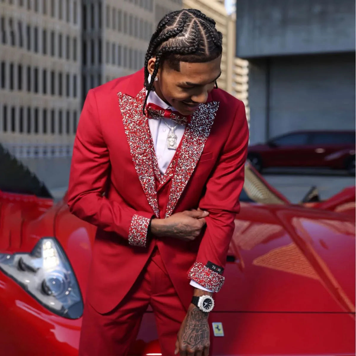 Customized Fashion Men Suits Wedding Groom Jacquad Tuxedo Slim Fit Formal Business Blazer Banquet 2 Piece  Blazer Masculino