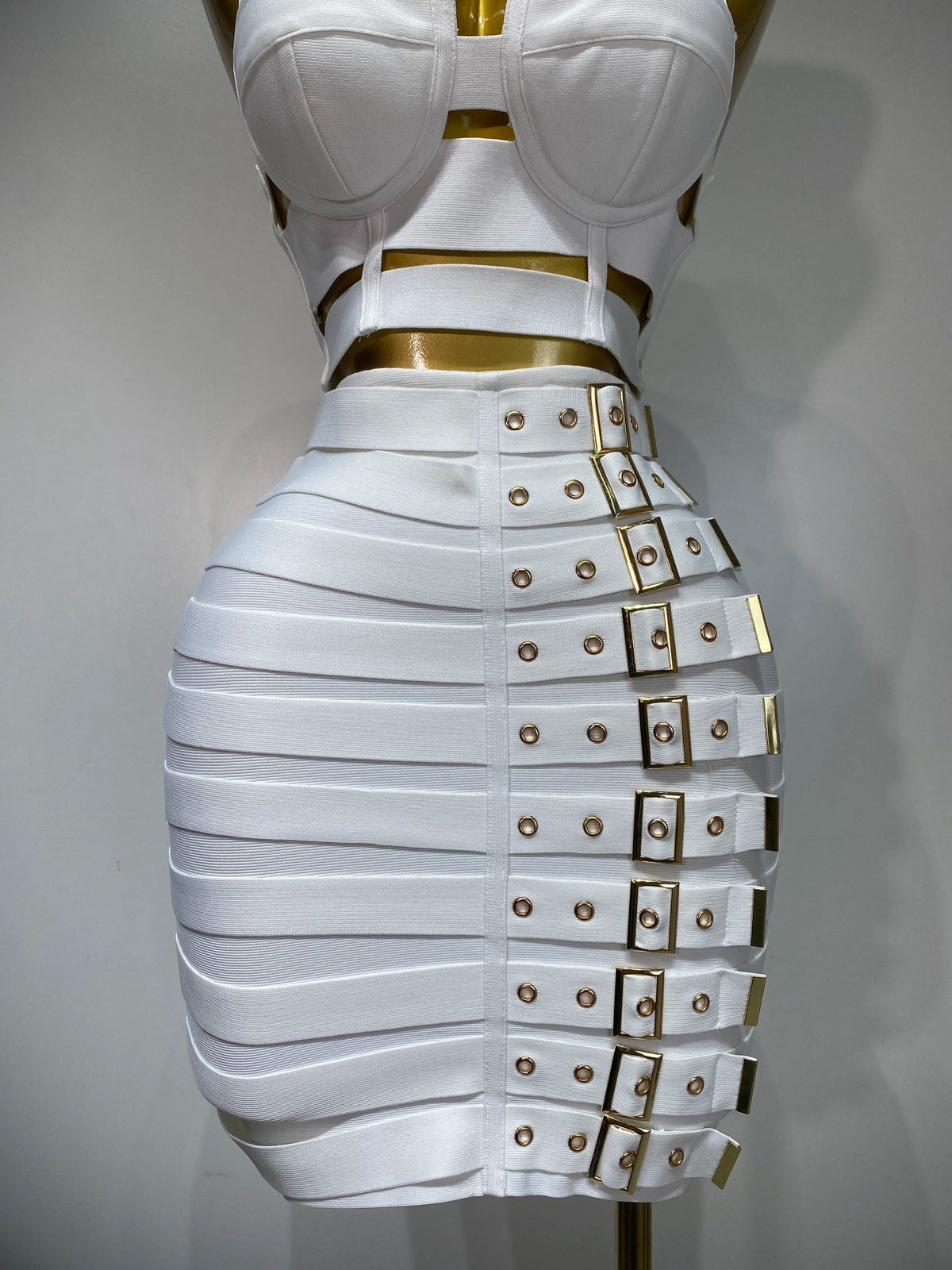 Women Sexy Cut Out Mini Bodycon Bandage Skirt Two Piece Set Celebrity High Street Evening Birthday Club Party Outfits