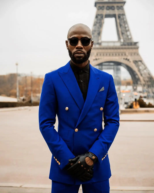 Formal Wedding Suits for Men Peak Lapel Solid Color Tuxedos Slim Fit Groom Wear Business Prom Party 2 Pieces Jacket Pants