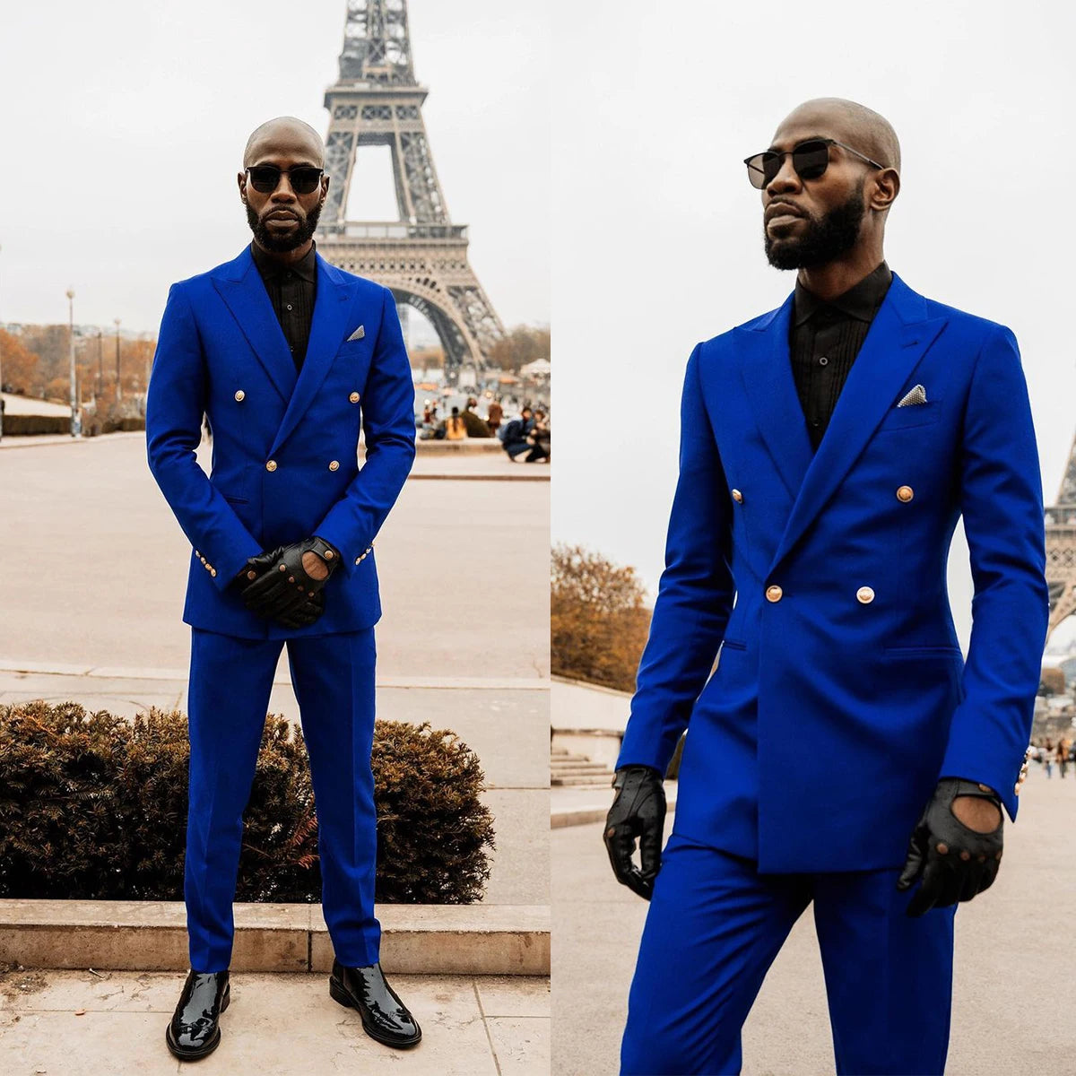 Formal Wedding Suits for Men Peak Lapel Solid Color Tuxedos Slim Fit Groom Wear Business Prom Party 2 Pieces Jacket Pants