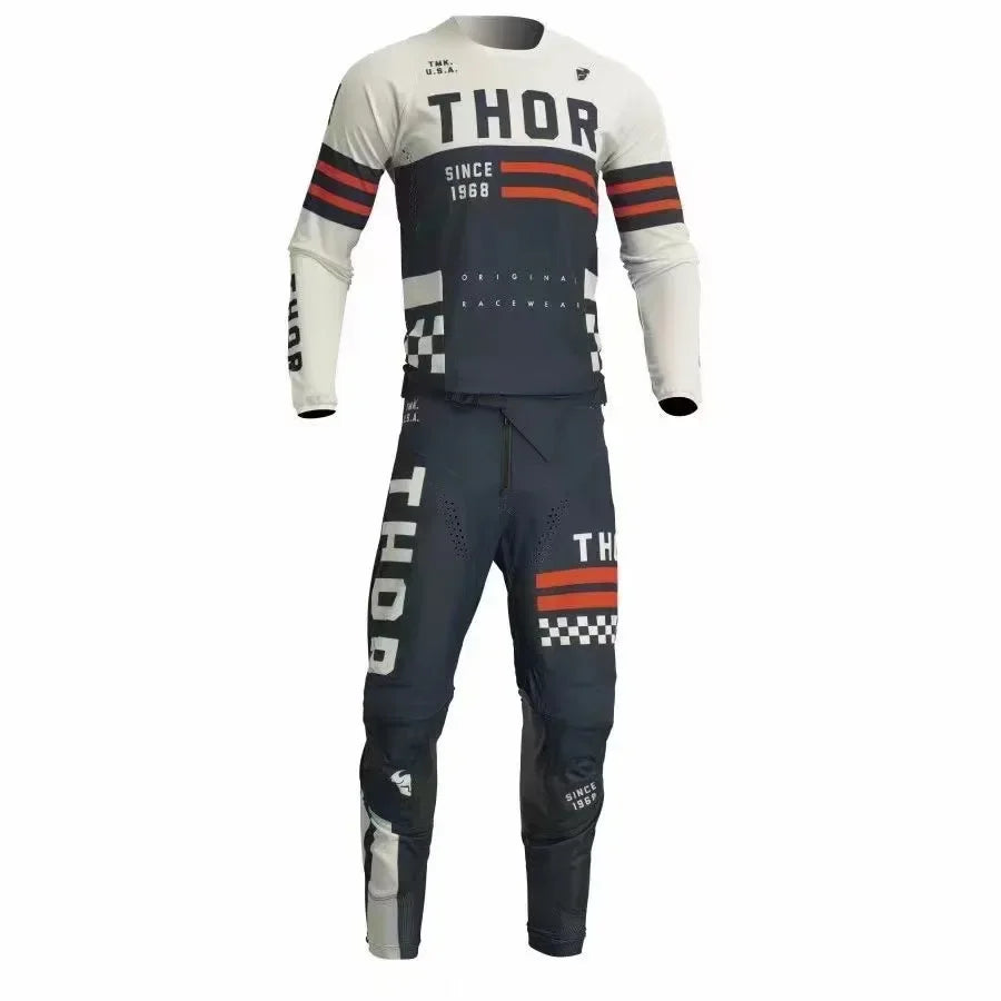 Motocross Jersey and Pants Set Olive Green and Black