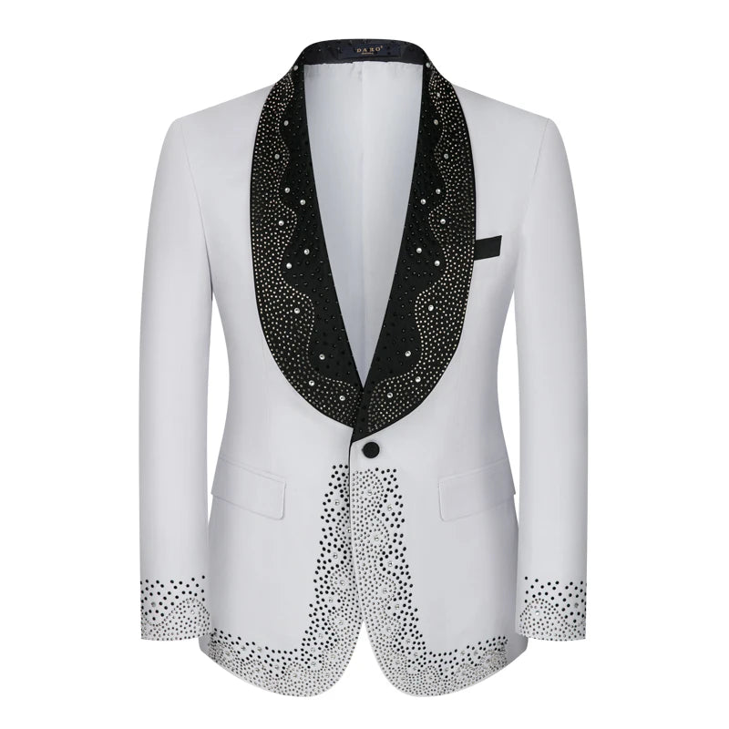High-grade Light Luxury Mens Suits Set 3 Pieces, Wedding Host Banquet Performance Party Blazer Dress with Pants Vest,