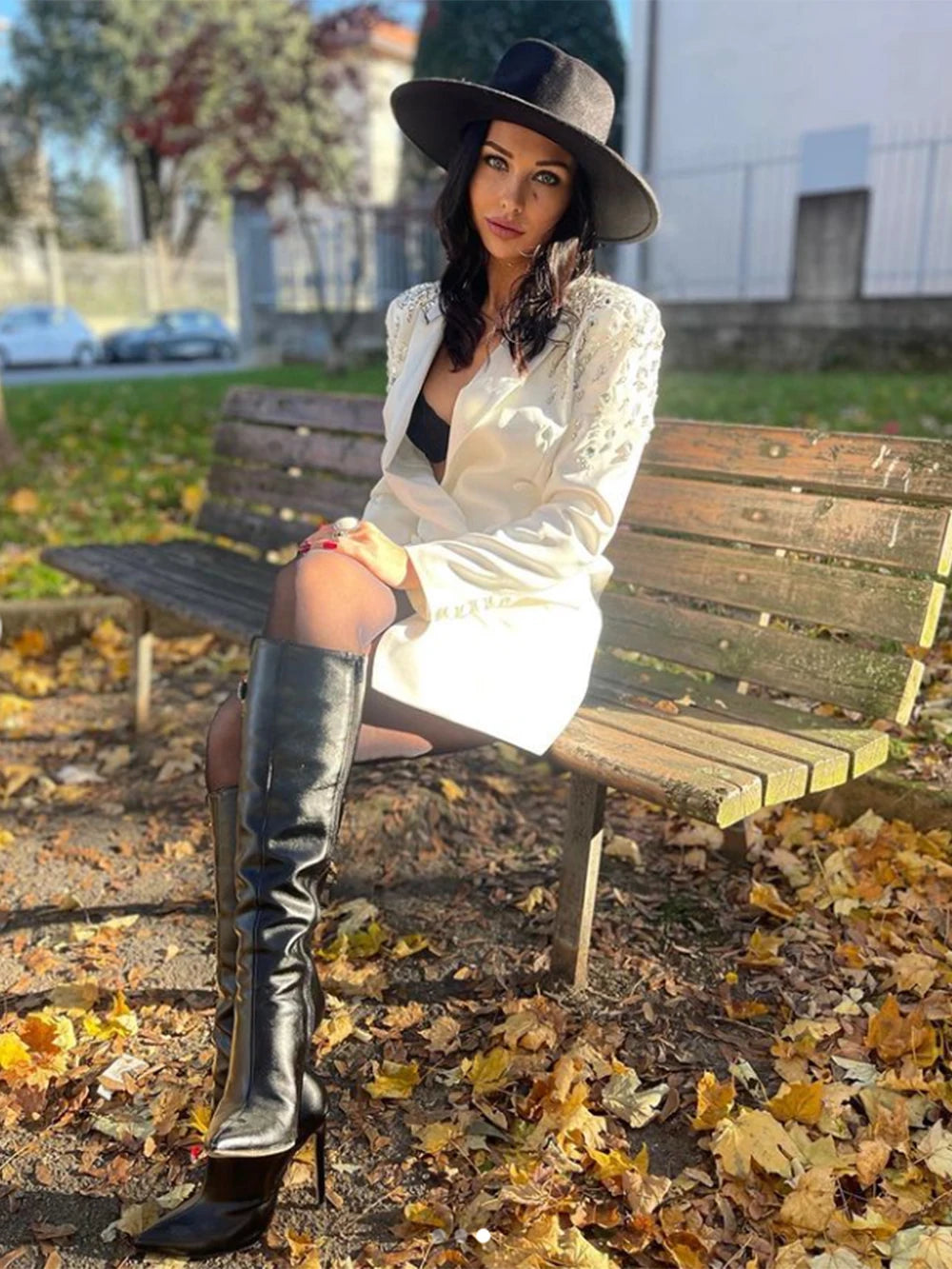 Blazer de traje negro ajustado para mujer, para boda, de lujo, con cristales y diamantes, 1 pieza, formal, para oficina, vestido de fiesta de graduación hecho a medida