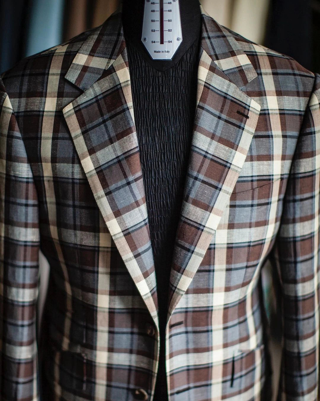 Luxury Plaid Men's Wedding Blazer Notch Lapel Jacket Single Breasted Tuxedos Business Party Slim Fit Groom Wear Only Coat