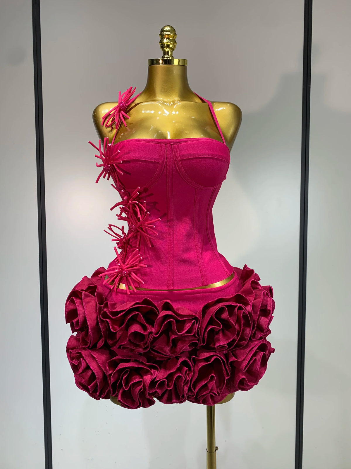 Women Sexy Halter Prom Gown Fashion Celebrity Club Party Two Piece Set Cocktail Elegant Luxury Birthday Party Bandage Outfit