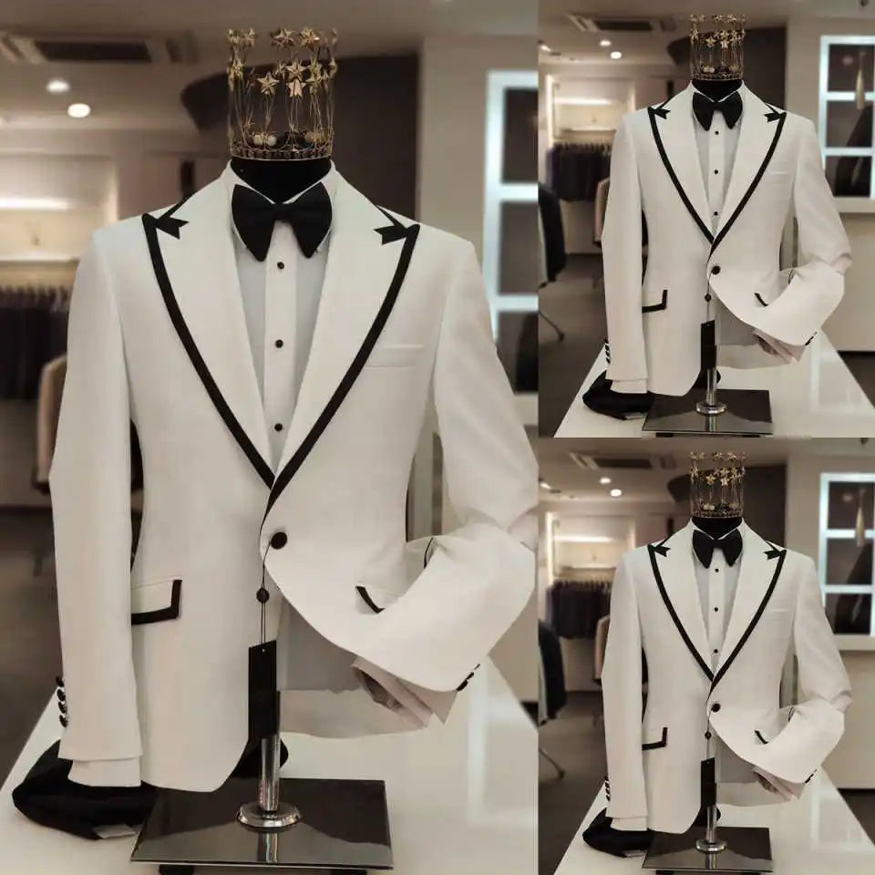 Classic Men's Suit Wedding Coat Peaked Lapel Tuxedos Single Breasted Groom Wear Business Party Only Blazer Customized