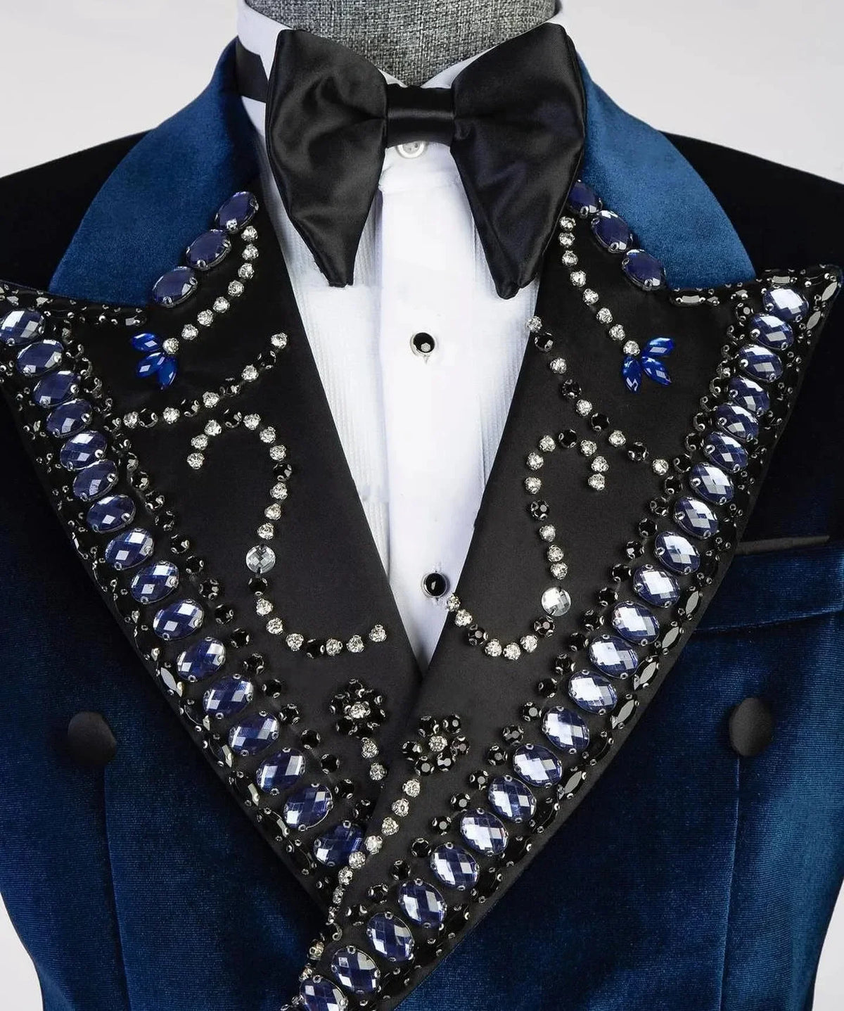 Luxury Prom Blazer Beaded Double Breasted Velvet Smoking Beaded Wedding Suit Jacket for Men 1 Piece Prom Party Male Jacket