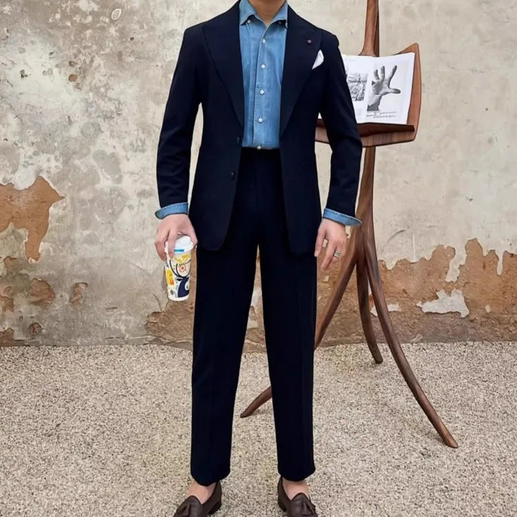 Ensemble deux pièces pour homme, blazer et pantalon, coupe slim, décontracté, tenue de travail, de soirée, de mariage