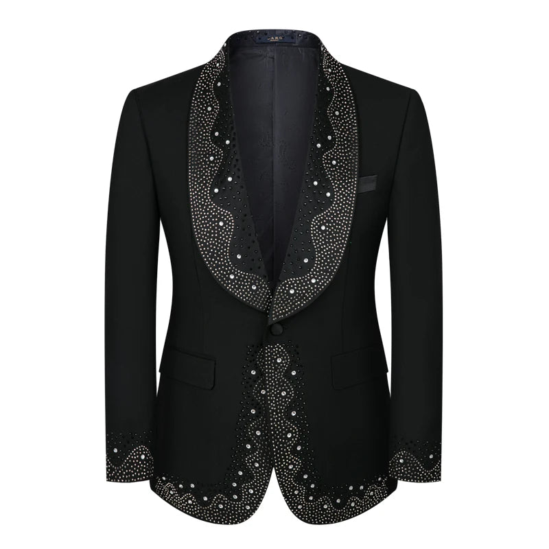 High-grade Light Luxury Mens Suits Set 3 Pieces, Wedding Host Banquet Performance Party Blazer Dress with Pants Vest,