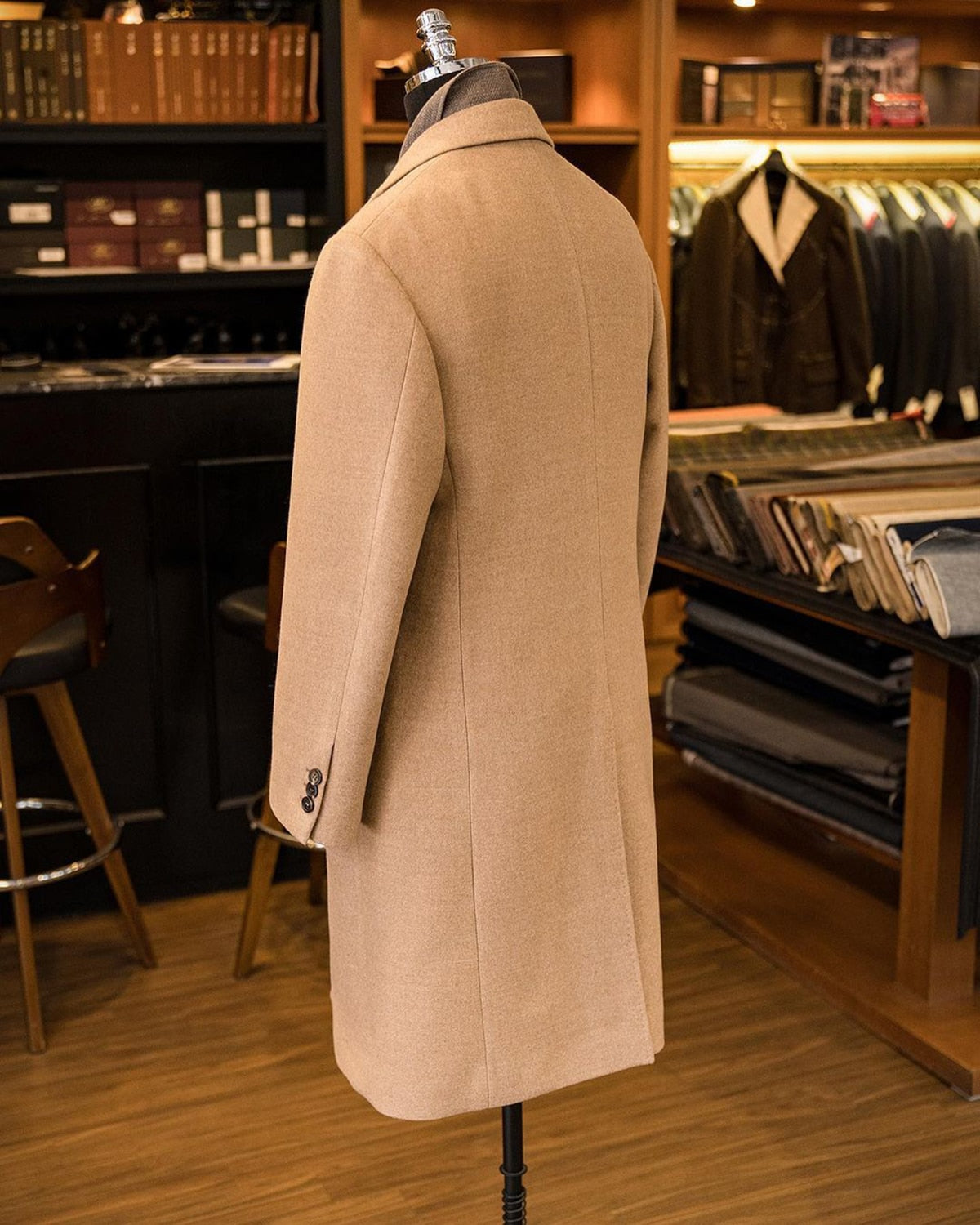 Costume homme en laine marron, pardessus en laine, simple boutonnage, revers pointus, mode, moderne, chaud, formel, affaires, mariage, décontracté, bal, quotidien 