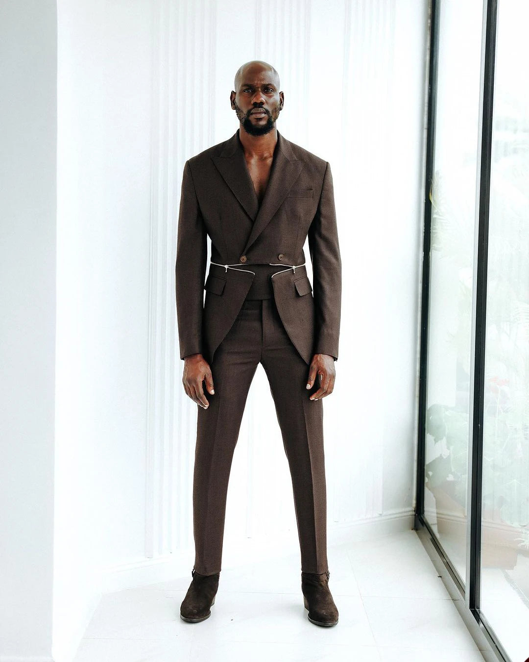 Fashion Show Men Suit Zipper Style New Jacket Comfortable Slim Fit 2-Pieces Tailor-Made Groom Formal Occasions Size Customized