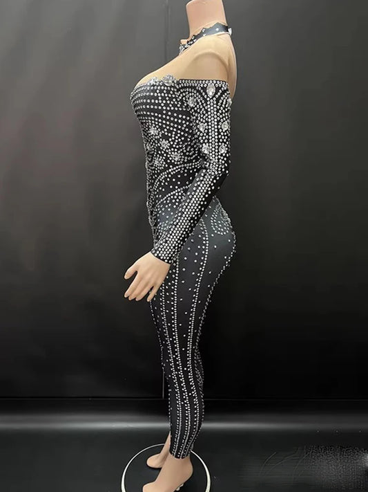 Hot Stamping Color Blocked Elastic Jumpsuit New Fashion Custom Women'S Clothing