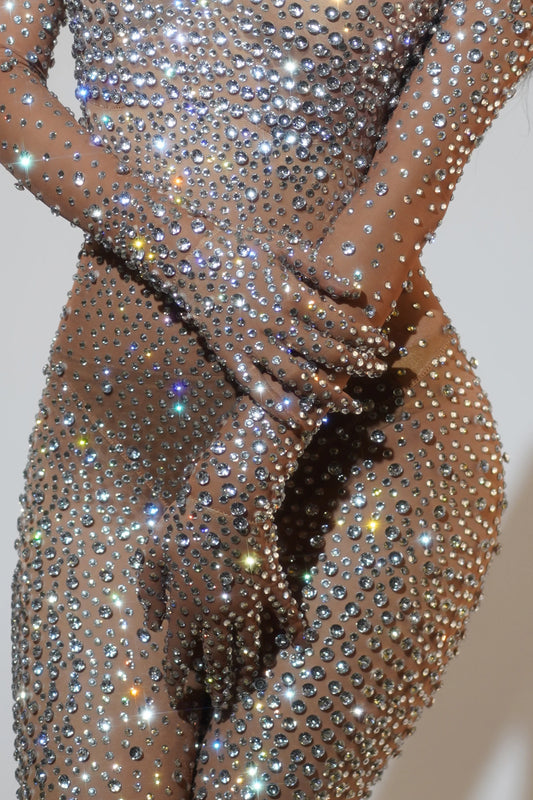Sparkly Full Rhinestones Jumpsuit for Women Sexy Dance Costume Nightclub Outfit Performance Show Stage Wear Party Rompers Luxury