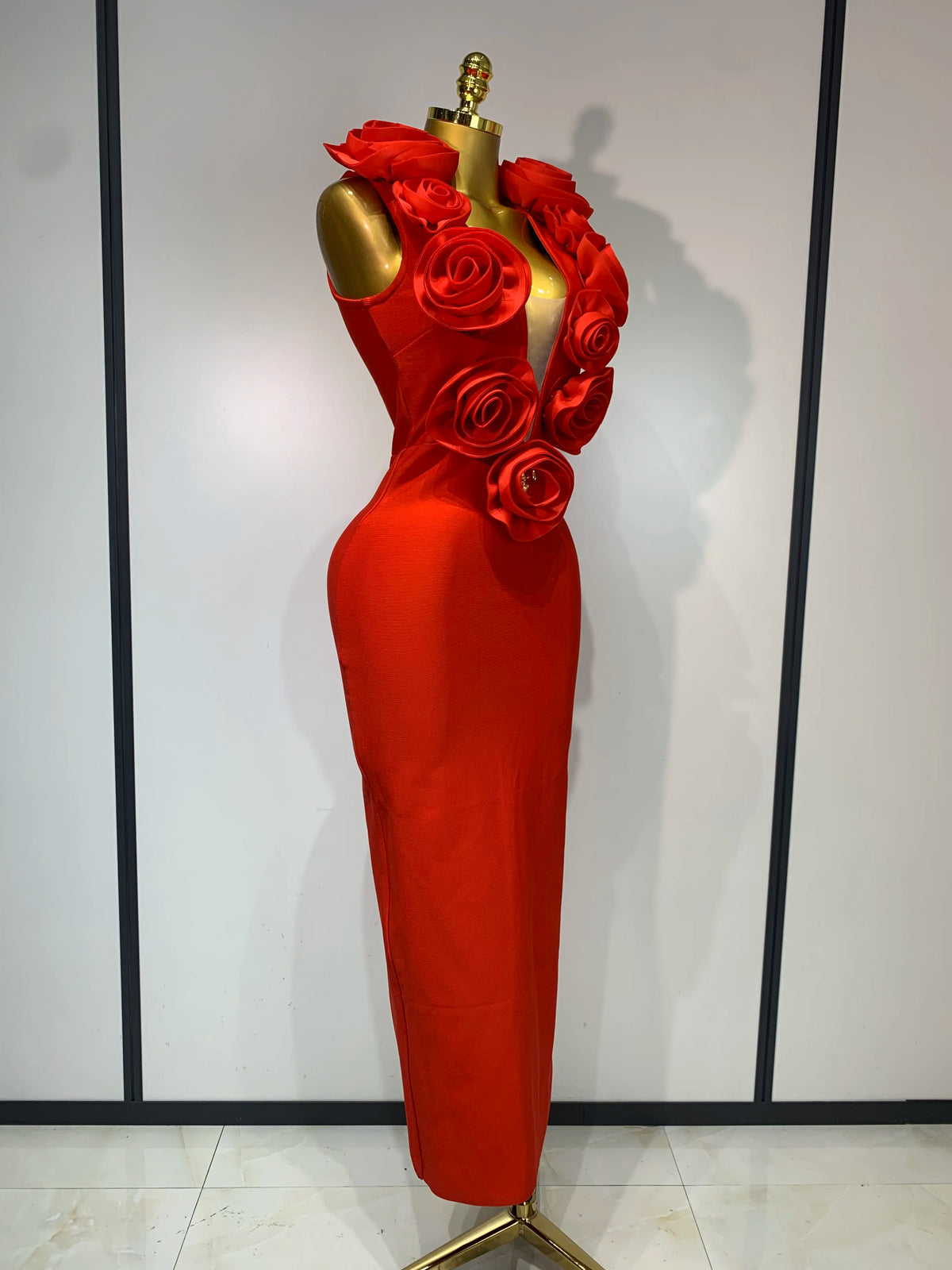 3D Flower Sleeveless Bodycon Bandage Dress Women Celebrity Elegant Party Club Luxury Birthday Dress Vestidos