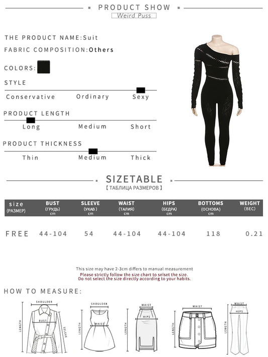 Mono ajustado sexy con escote en V profundo y tirantes finos para mujer, con efecto irregular y hombros descubiertos, elástico, con diamantes, manga larga, estilo club.