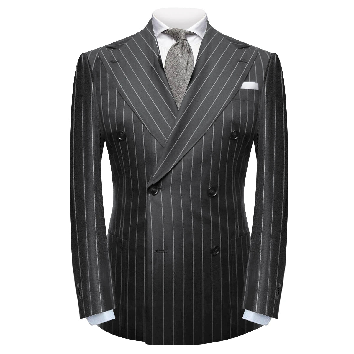 Strip Mens Wedding Tuxedos Prom Slim Fit Jacket Peaked Lapel Groom Wear For Men Business Office Customized Only Coat