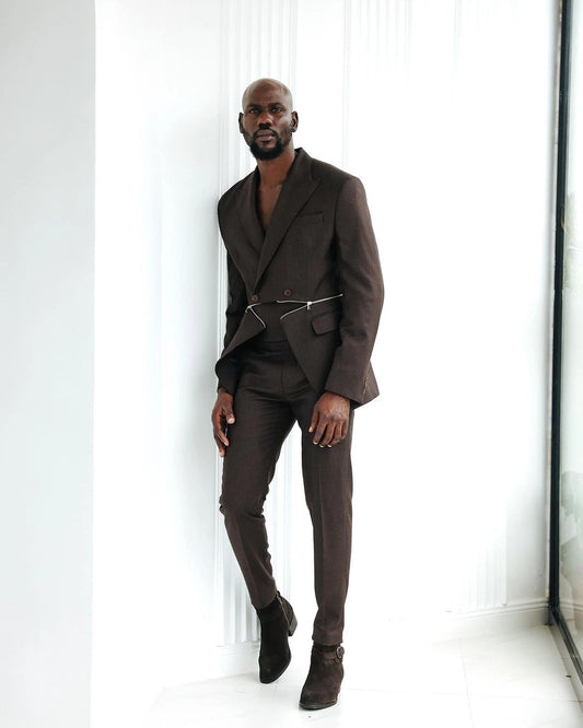 Fashion Show Men Suit Zipper Style New Jacket Comfortable Slim Fit 2-Pieces Tailor-Made Groom Formal Occasions Size Customized