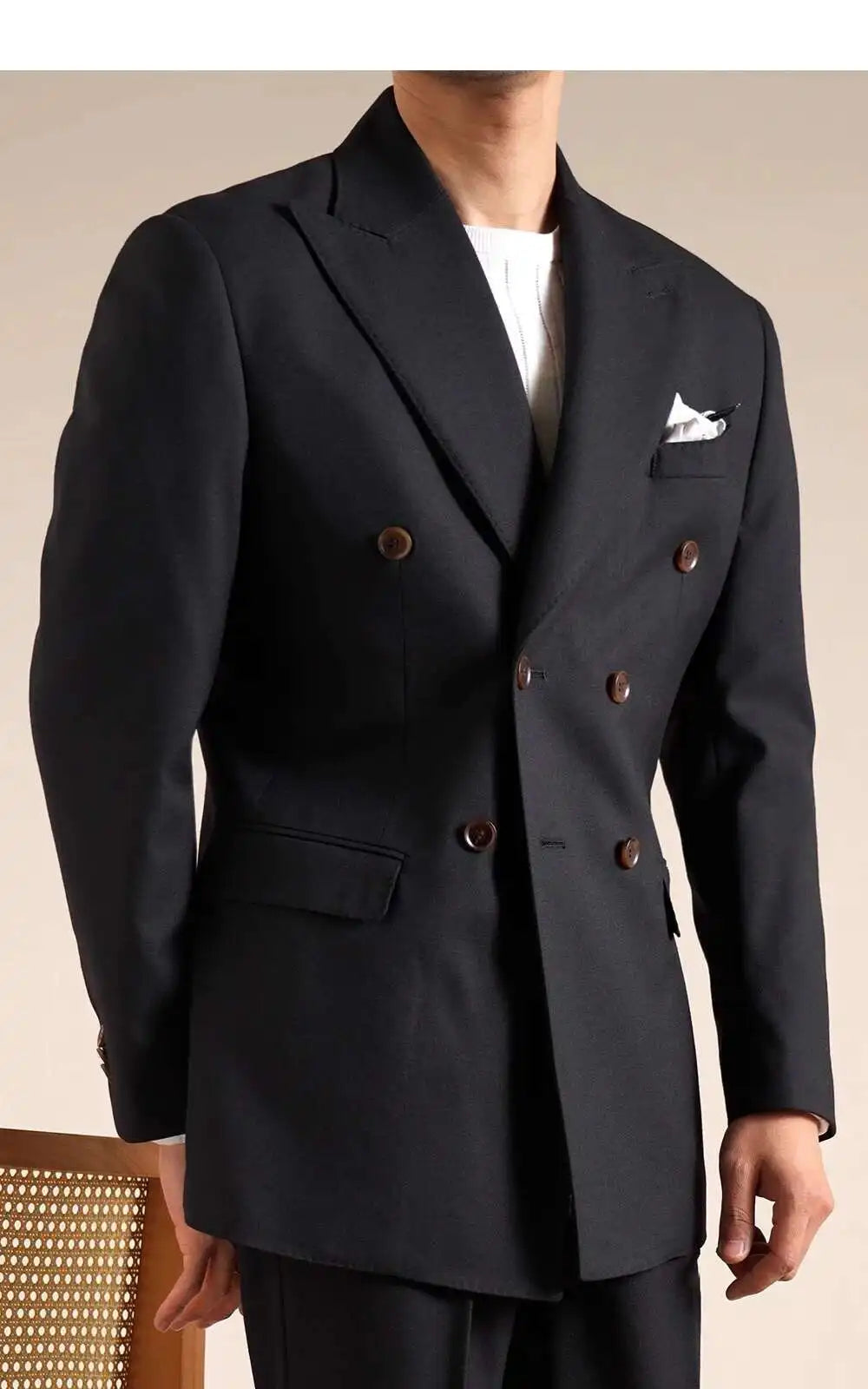 Double Breasted Wedding Suit Men Tuxedo Suit Smoking Homme Mariage Traje Novio Wool Italian Blazers Suit for Men's Business
