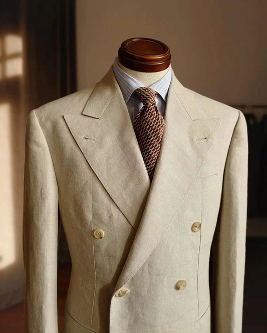 Classic Men's Suits Blazer Solid Color Tuxedos Double Breasted Groom Wear for Wedding Peaked Lapel Coat Customize Only Jacket
