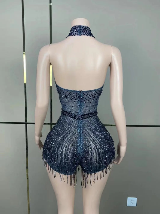 Nuevo disfraz sexy de Drag Queen con borlas huecas para baile de apertura, noche, fiesta en discoteca, cumpleaños, ocasiones especiales, festival