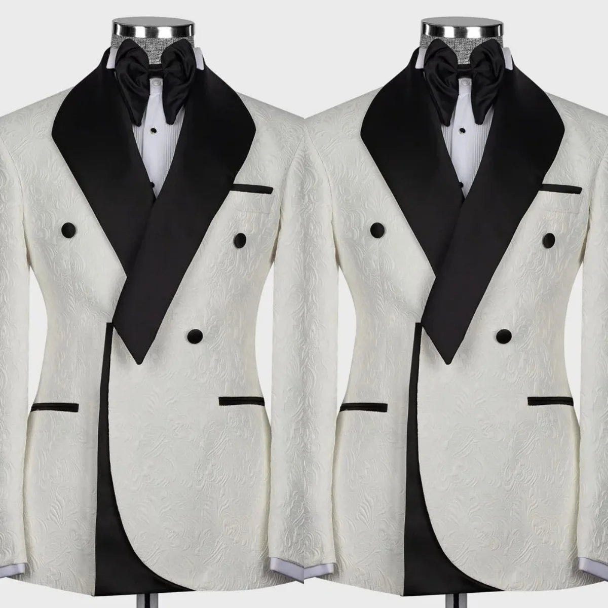 Men Suits for Wedding One Piece Coat Tailor-Made Jacquard Shawl Lapel Groom Blazer Double Breasted Customized Only Jacket