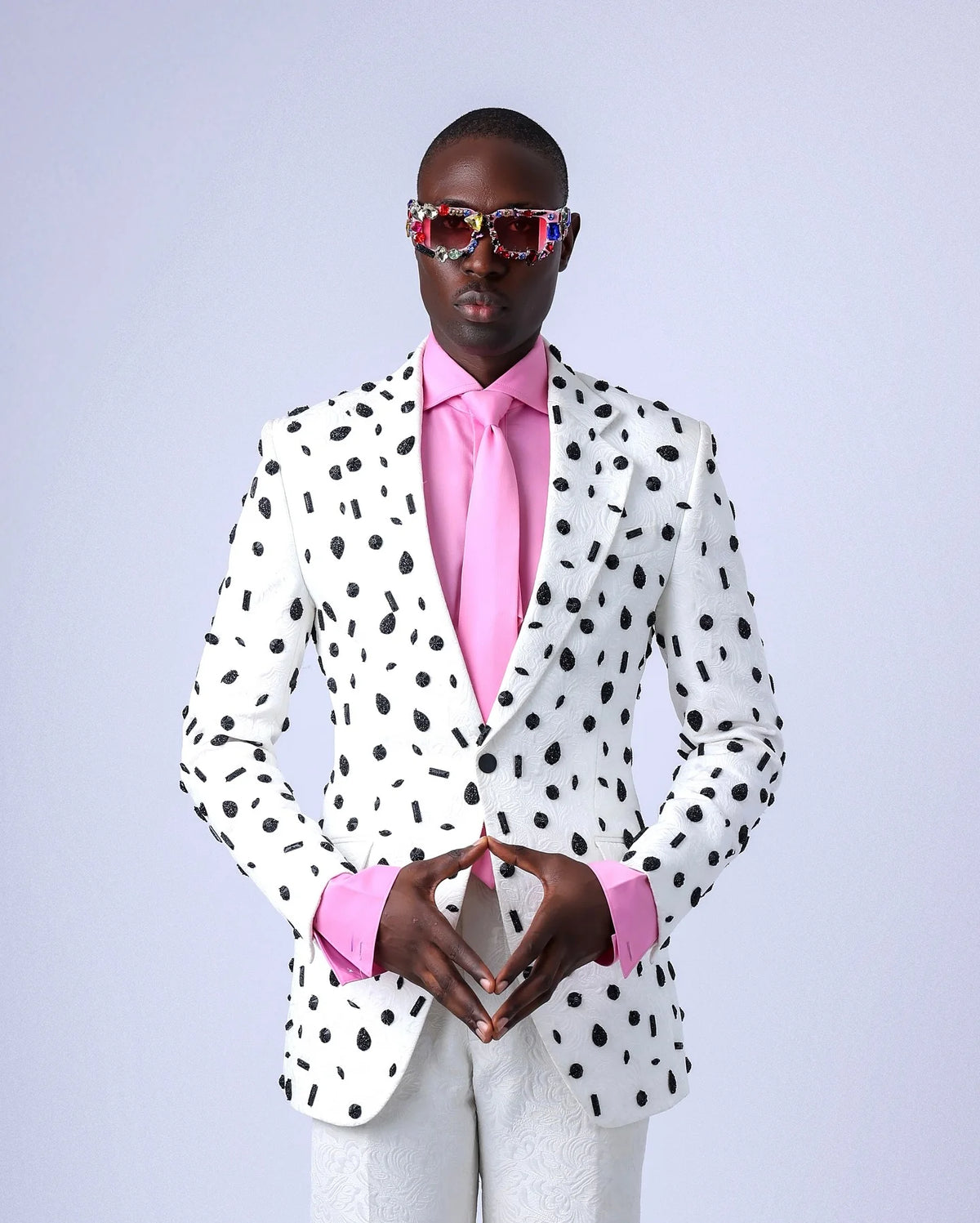 White Jacquard Men Suits Set 2 Pcs Blazer+Pant Trousers Luxury Wedding Tuxedo Cotton Formal Office Groom Prom Jacket Coat