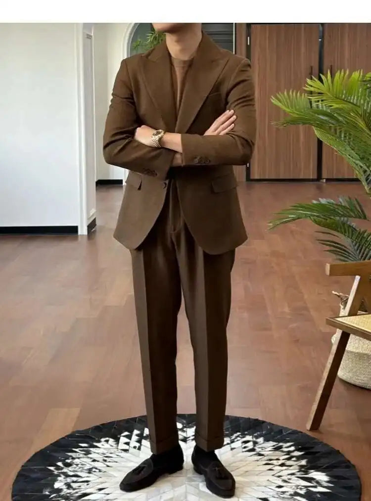 Business Dress Suit Wedding Suit for Men Versatile Casual Office Party Prom Costume Homme Green Men Tuxedo Suit